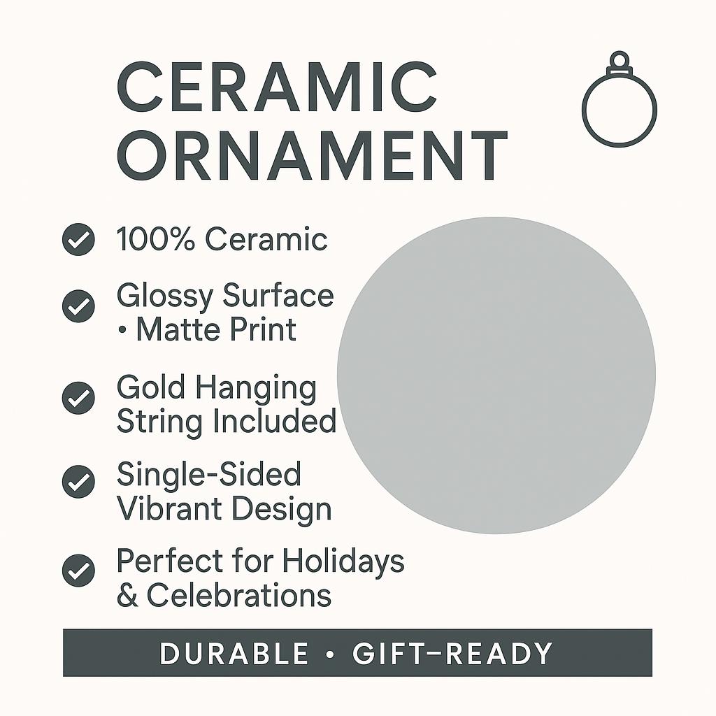 Bethany Beach Delaware Ornament for Christmas, Ceramic