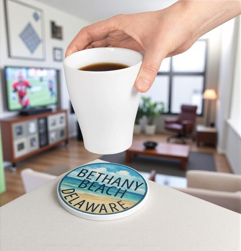 Bethany Beach Delaware Coaster, Ceramic, Delaware Beaches