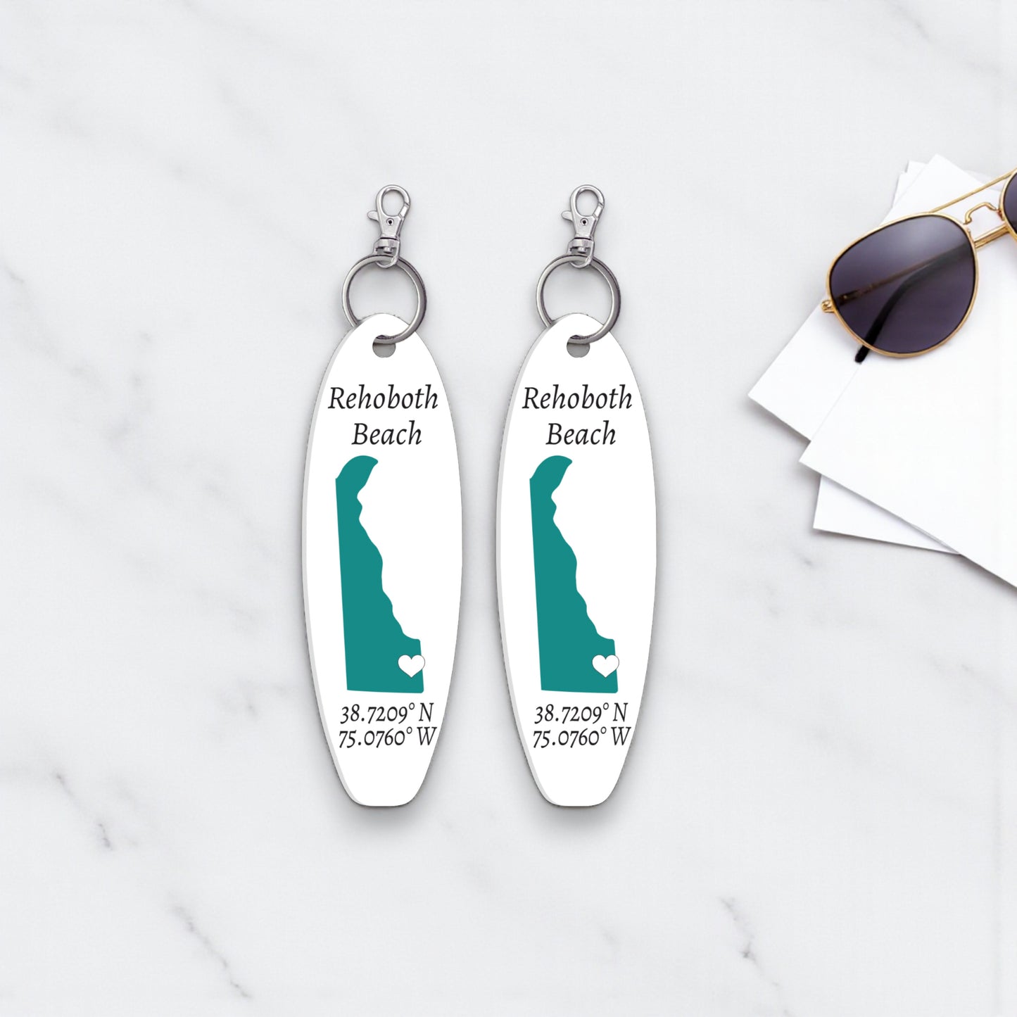 Rehoboth Beach Keychain 2-Pack, Rehoboth Beach, Delaware Keyrings
