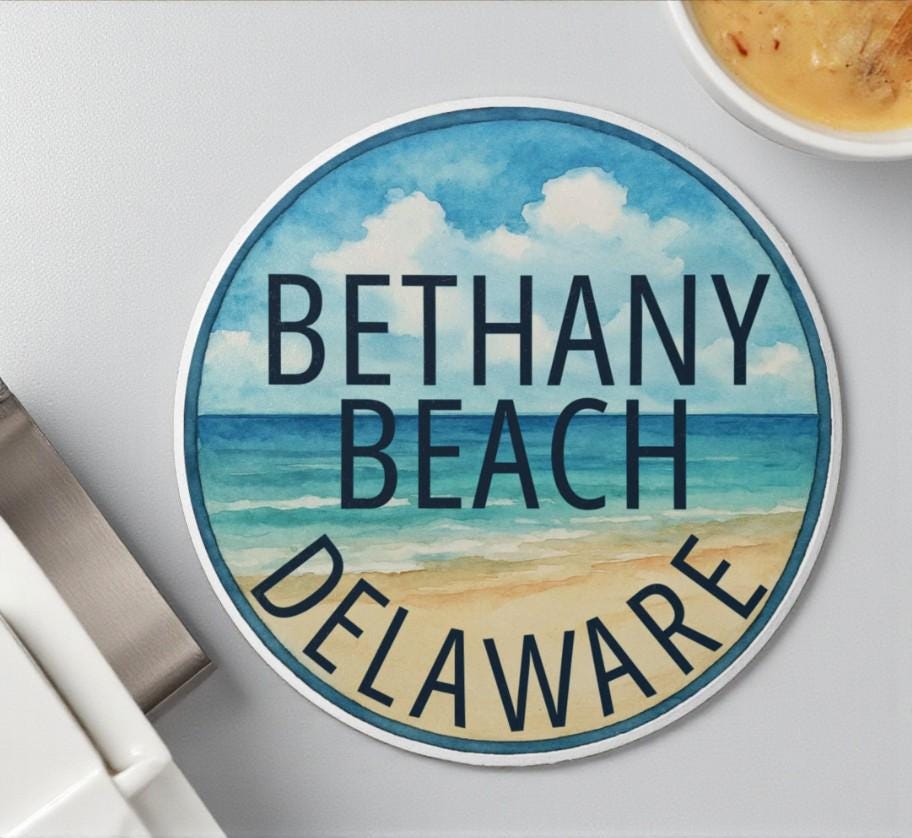 Bethany Beach Delaware Coaster, Ceramic, Delaware Beaches